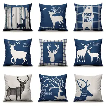 

Imixlot 18 Inch Animal Printed Linen Pillowcase Square Pillow Case Home Decoration Sofa Throw Pillow Cover Cushion Decor