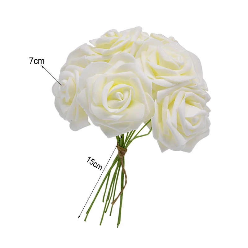 24Pcs/lot Artificial Rose Bouquet Decorative Foam Rose Flowers Bride Bouquets for Wedding Home Party Decoration Wedding Supplies