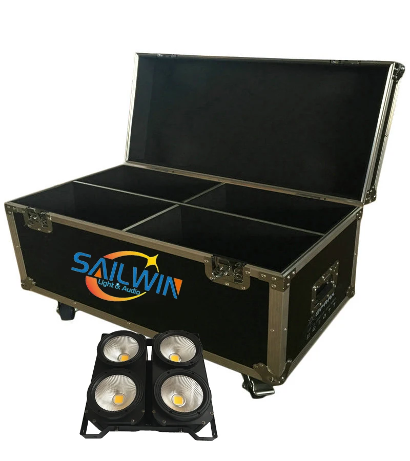 

4X LOT Spark 4 Eyes 4*100W 2in1 WW/CW COB LED Blinder Light Audience Light Stage Studio Light Church Light With 4in1 Flight Case