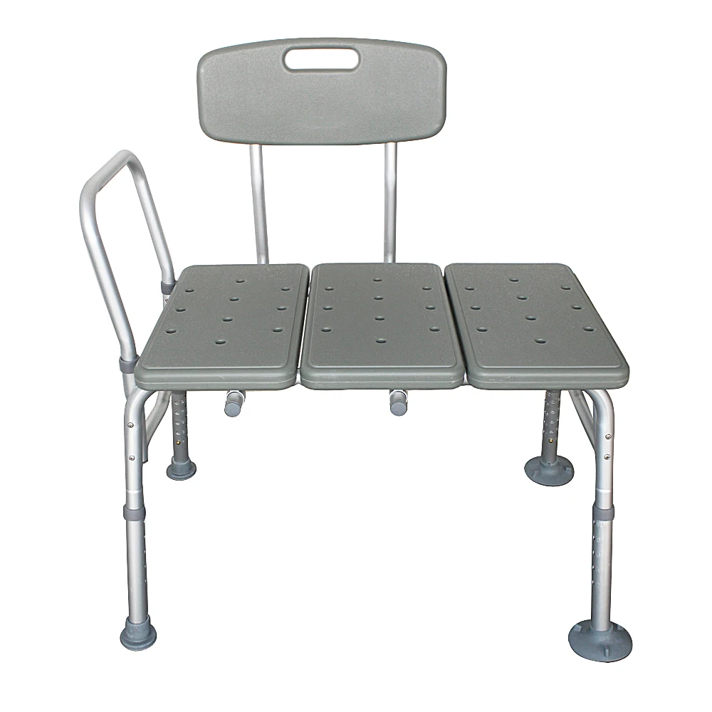 

US Warehouse FCH Medical Bathroom Safety Shower Tub Aluminium Alloy Bath Chair Transfer Bench with Back & Handle