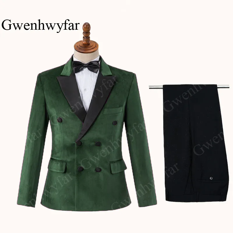Красный бархатный блейзер Gwenhwyfar, смокинги для жениха, Женихи, мужские костюмы для свадебной вечеринки, выпускного вечера,, вечерние костюмы на заказ(пиджак+ брюки