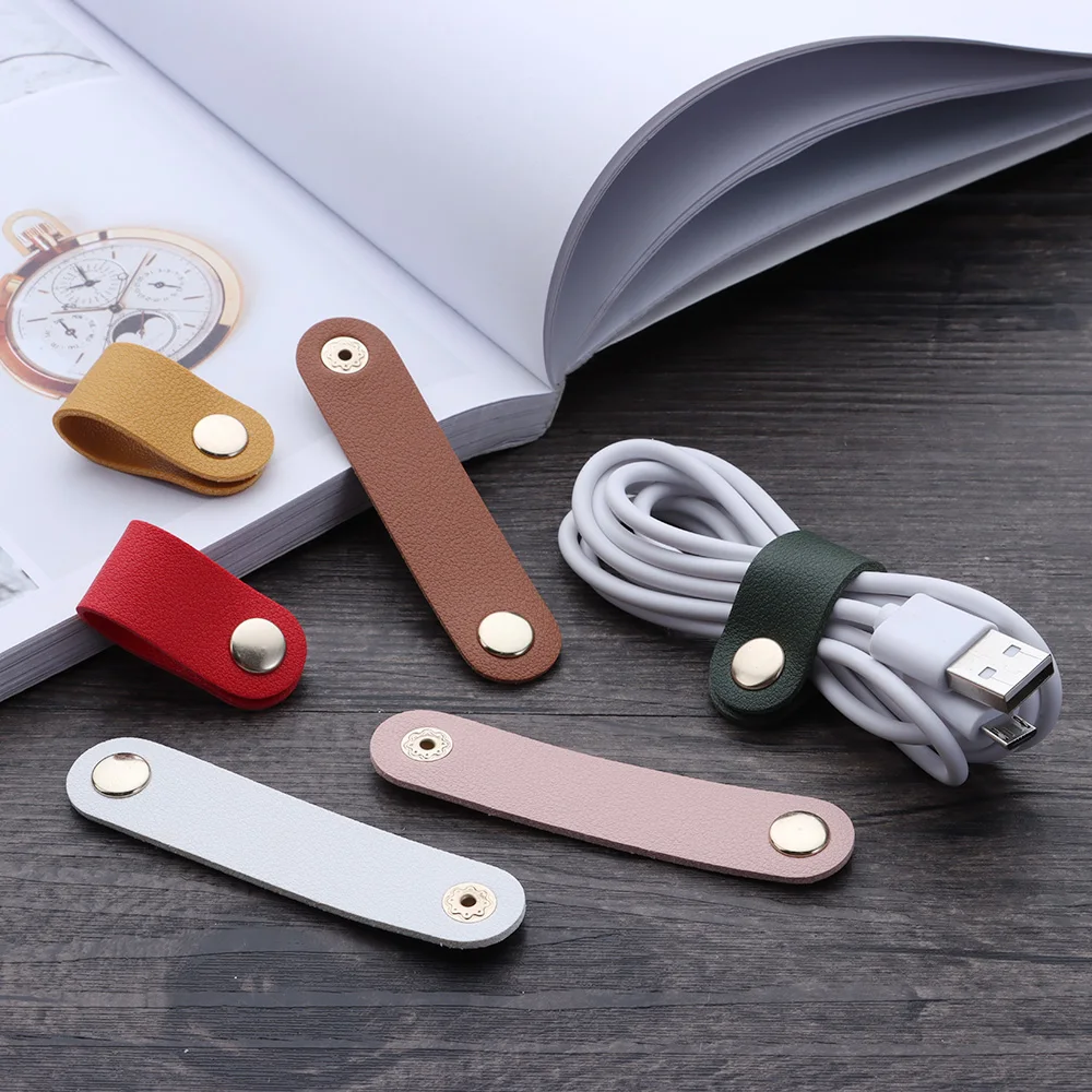 Premium Leather Cable Organizer & Desktop Storage Solution