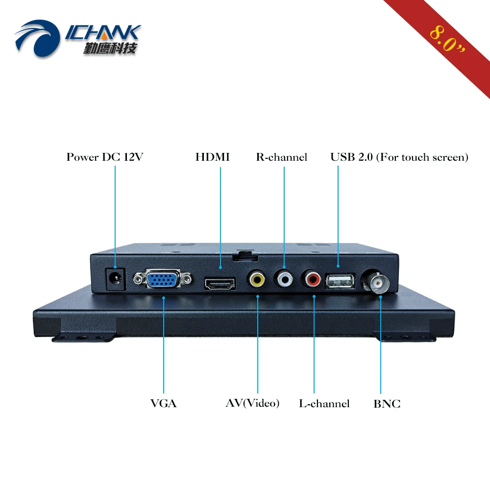  ׼ ġ ũ  ZK080TC-UDR2, 8 ġ ÷, 1024x768 IPS USB HDMI-in ݼ    