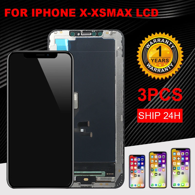 3 шт./лот ЖК дисплей класса AAA для iPhone X XS XR max X11 TFT OLED сенсорный экран дигитайзер в