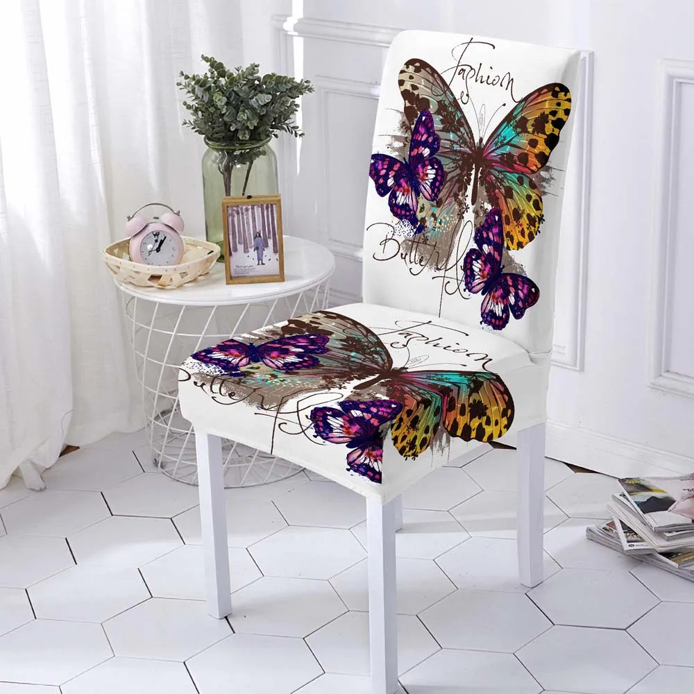 3D Butterfly Spandex Chair Cover 18 Chair And Sofa Covers