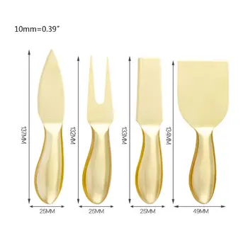 

4 Pcs Cheese Knife Set Butter Spreader Cheese Slicer Breakfast Cooking Tools K4UA