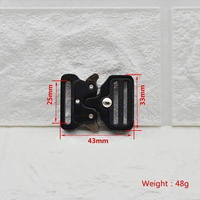 Meetee 1 шт./4 шт. ID25-50mm Пряжка из сплава Открытый тактический пояс ремень Регулировка пряжки DIY аксессуары для одежды YK032 - Цвет: Black-25mm