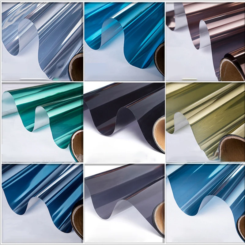 One Way Mirror Window Film Vinyl Self-adhesive Reflective Solar film Privacy Tint for Home Blue Sliver Glass Stickers | Дом и сад