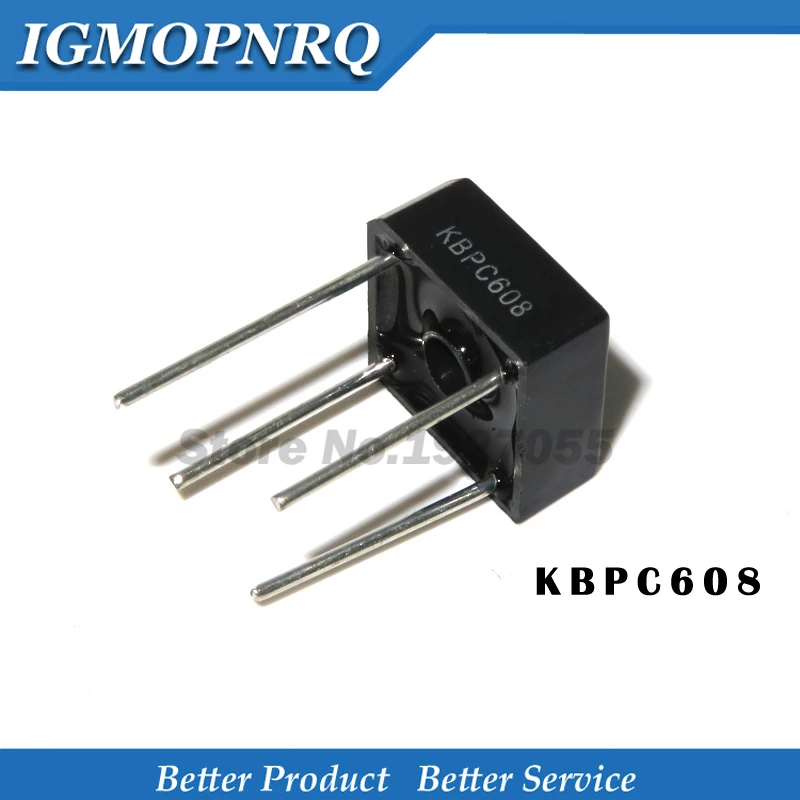 10 шт. однофазный диод KBPC608 PC608 6A 800 в 4-контактный мостовой выпрямитель новый