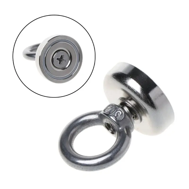 

Powerful Round Neodymium Magnet Hook Metal Detector Strong Sea Fishing Hunting 72XF