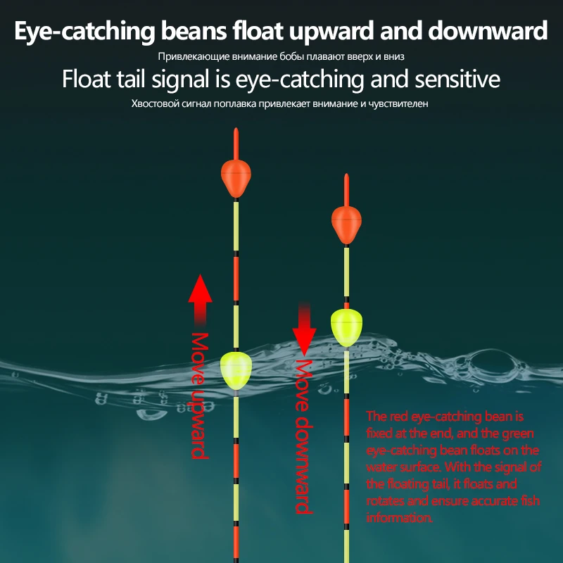 Galleggiante Da Pesca 100 Pezzi,Bobber Da Pesca In ABS Duro - Foto 8