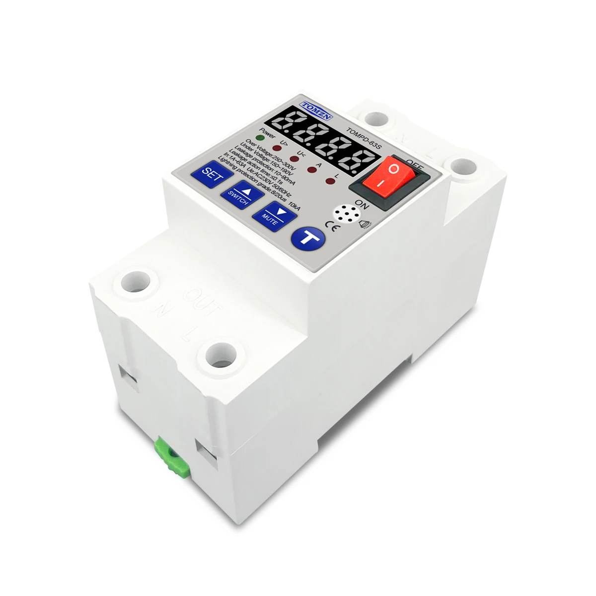 Details about   Automatic Leakage Protection Circuit Breaker 63A 230V Over Under Voltage Surge 