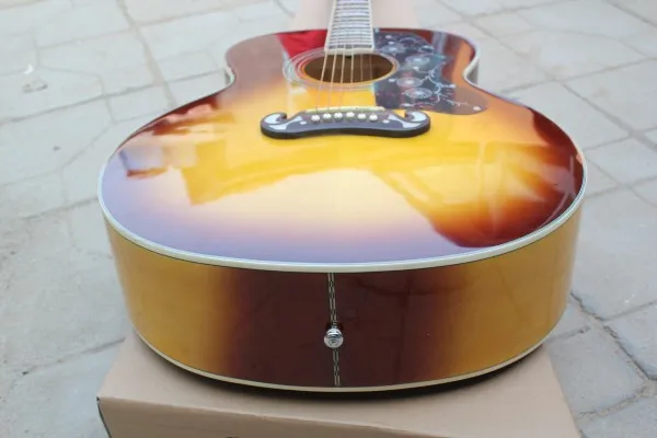 

Free shipping High Quality Chinese Factory Custom New 200 acoustic guitar sunburst hai4