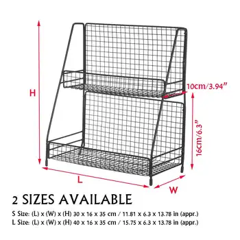 

Iron Storage Shelf Rack for Kitchen Storage Rack Bathroom Organizer Double Layer Makeup Cosmetic Bathroom Shelf Storage Basket