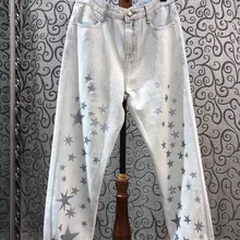 Новинка года; сезон осень-зима; женские джинсы с пятиконечной звездой; 1223