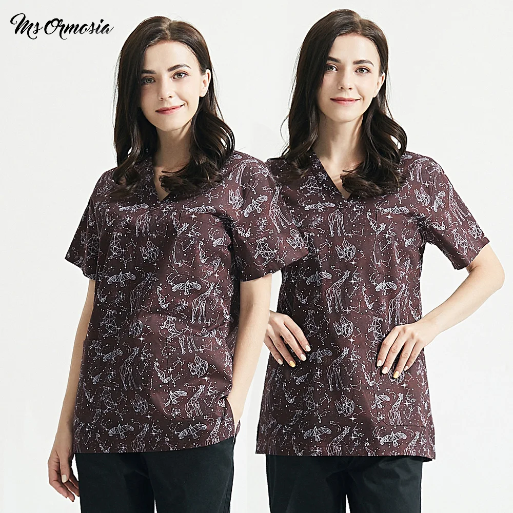 

Scrubs uniform Unisex pet scrub costume Beauty salon V-neck Workwear health service working tops/pants Short-sleeved scrubs suit