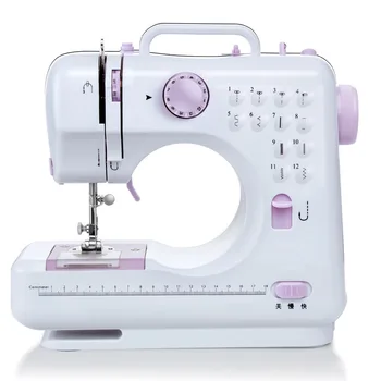 

Mini 12 Stitches Sewing Machine Household Multifunction Double Thread and Speed Free-Arm Crafting Mending Machine LED