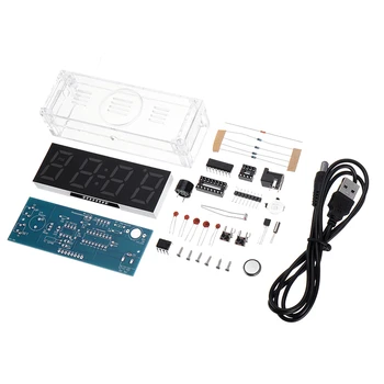 

Colorful Digital Clock Electronic Production Kit DIY Parts LED Component Kit Electronic Watch Welding Experiment