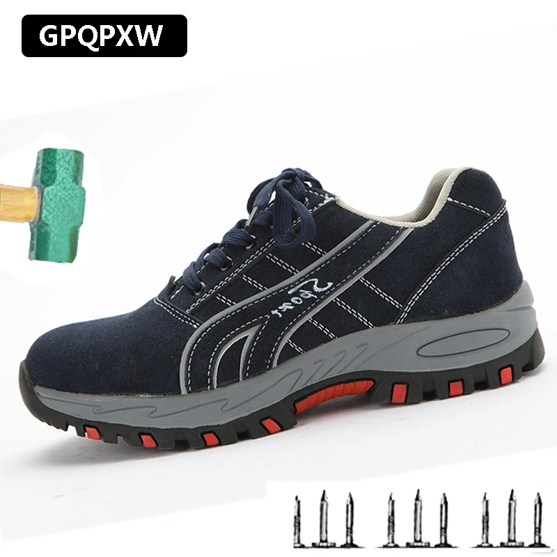 

Men's Steel Toe Cap Safety Shoes High Temperature Non-slip Anti-smashing Work Boots Summer Breathable Deodorant Casual Shoes