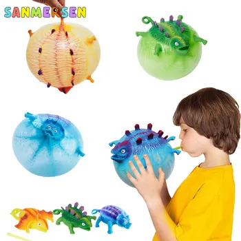 

3pc Funny Dinosaur Balloon Toy Squishy Antistress Squeeze Toy Stress Relief Inflatable Balloon Squeeze Ball Kids Gifts Halloween