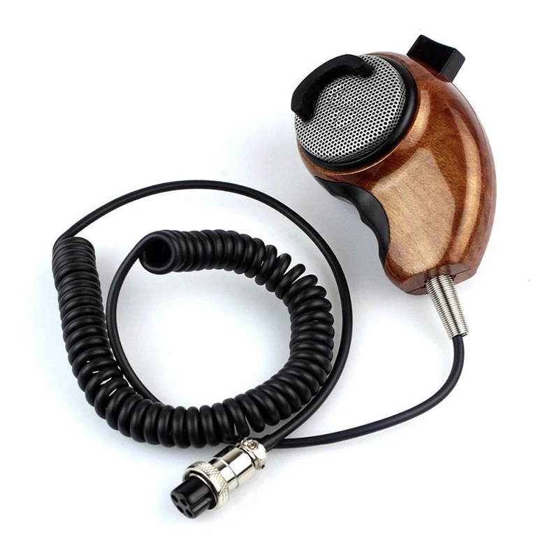 Портативный динамик/микрофон шумоподавляющий микрофон для Cobra Uniden CB-Radio деревянный зернистый микро-телефон в автомобиле или в другом помещении на открытом воздухе