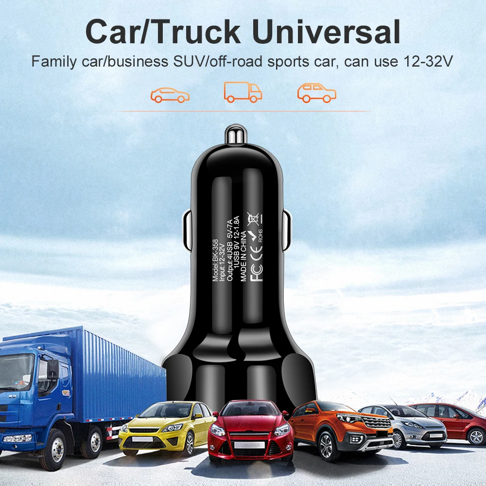 usb c car port 4 Ports USB Car Charge 35W Quick QC3.0 Mini Fast Charging For iPhone 13 12 11 Xiaomi Huawei Mobile Phone Charger Adapter in Car iphone car charger