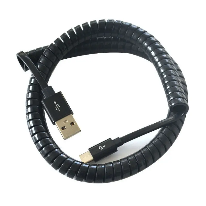 Кабель USB Type C 3 метра спиральный кабель со спиральным штекером и удлинителем 2 0 A