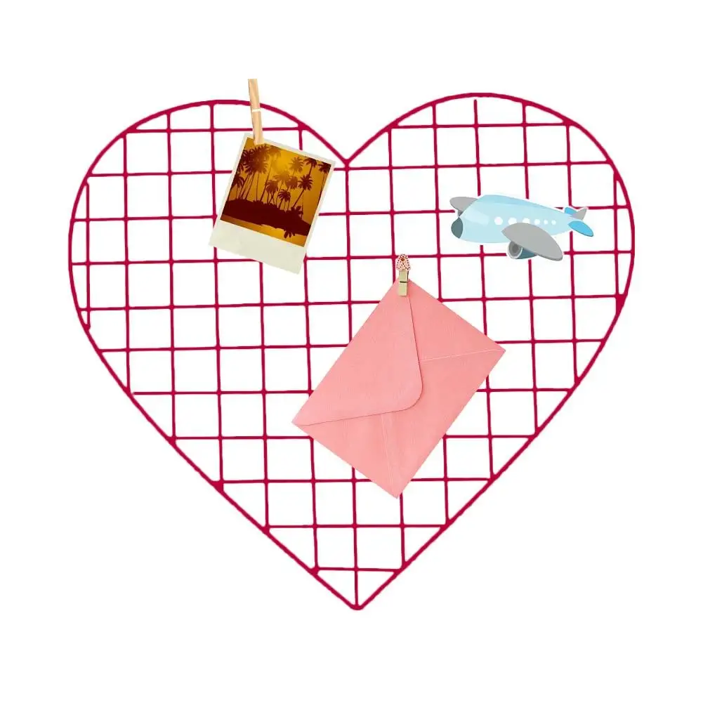 Креативный в форме сердца сетка для фото стены Многофункциональный Любовь кованая железная фоторамка настенная подвесная отделка гостиной спальни