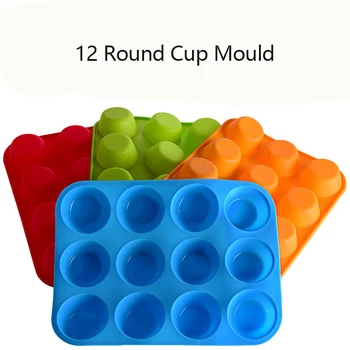 

12 Cavity Silicone Cake Mold Muffin Cup Cake Bakeware Fondant Cupcake Muffin Mold Cookies Muffin Chocolate Mould Baking Tools