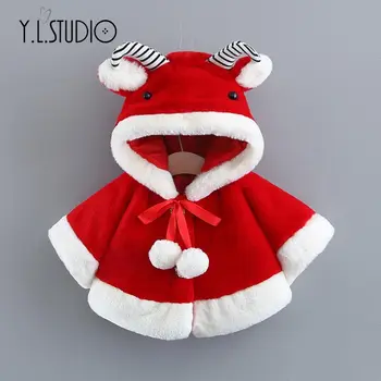 

Korean Version of The Solid Color Cute Rabbit Ears Fur Shawl Winter Female Children's Clothing Fur Coat Kids Animal Look