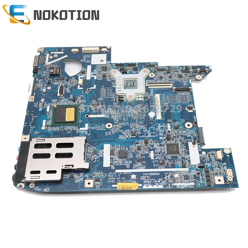 NOKOTION JAL90 LA-4201P MBAQL02001 материнская плата для ноутбука acer aspire 4930g 4930 с графическим слотом PM45 DDR2 Бесплатный процессор