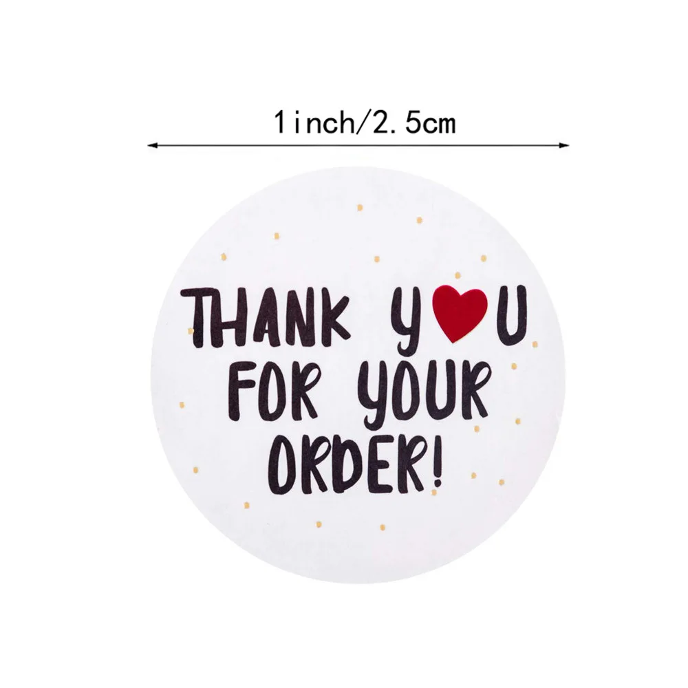 500* Thank You Stickers Hand Made With Love Labels Round Heart Business Stick TM 