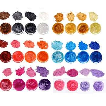 

24 Pcs/set Pearlescent Powder Mica Glitter Sliam DIY Crafts Making Epoxy Pigment R9JE