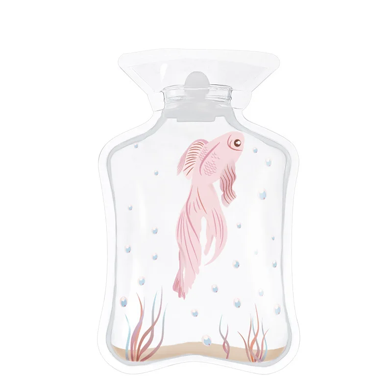 1Pcs Cartoon Transparent Warm Hand Water-Filling Hot Water Bottles Mini Fashion Removable Washable Student Warming Products - Цвет: 4