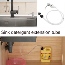 Kitchen Sink Accessories Soap Dispenser Stainless Steel Pump Head Extension Tube Detergent Pressing Head