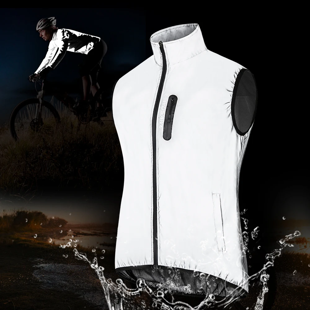 Mens Cycling Gilet,Windproof Reflective Breathable Lightweight Cycling Vest,Sport Sleeveless Bike Vest,For Jogging Cycling Running 