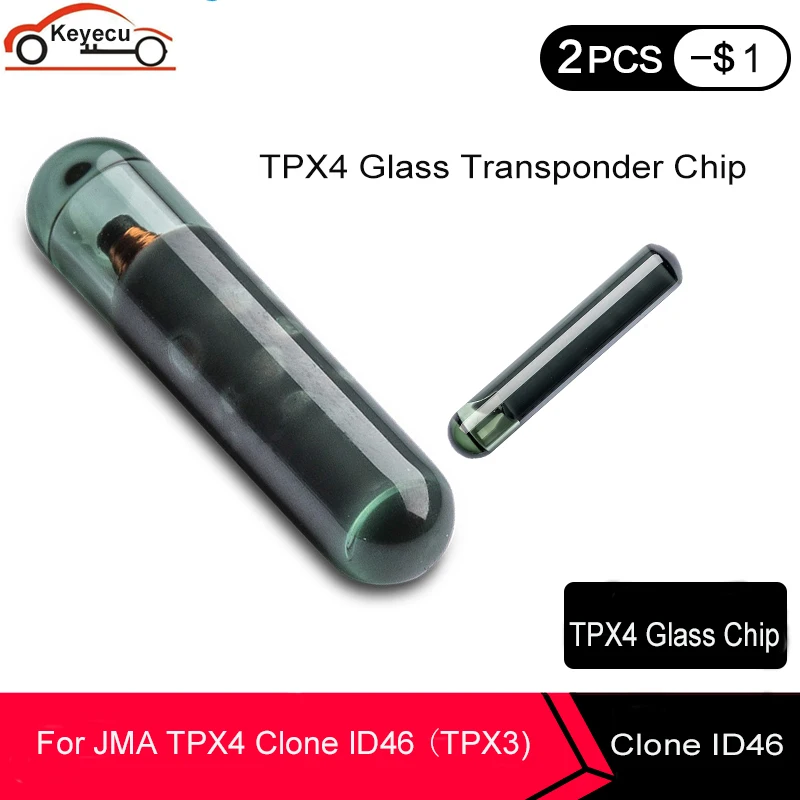 KEYECU TPX4 Glass Transponder Blank Chip for JMA Clone ID46 Can Replace TPX3 Auto Car Key Copy Cloner Free Shipping | Автомобили и