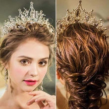 Bridal Crown Crystal  Queen Crown Rhinestone Headbands Round  Wedding Accessories Bridal Headbands Hair Accessories for Bride