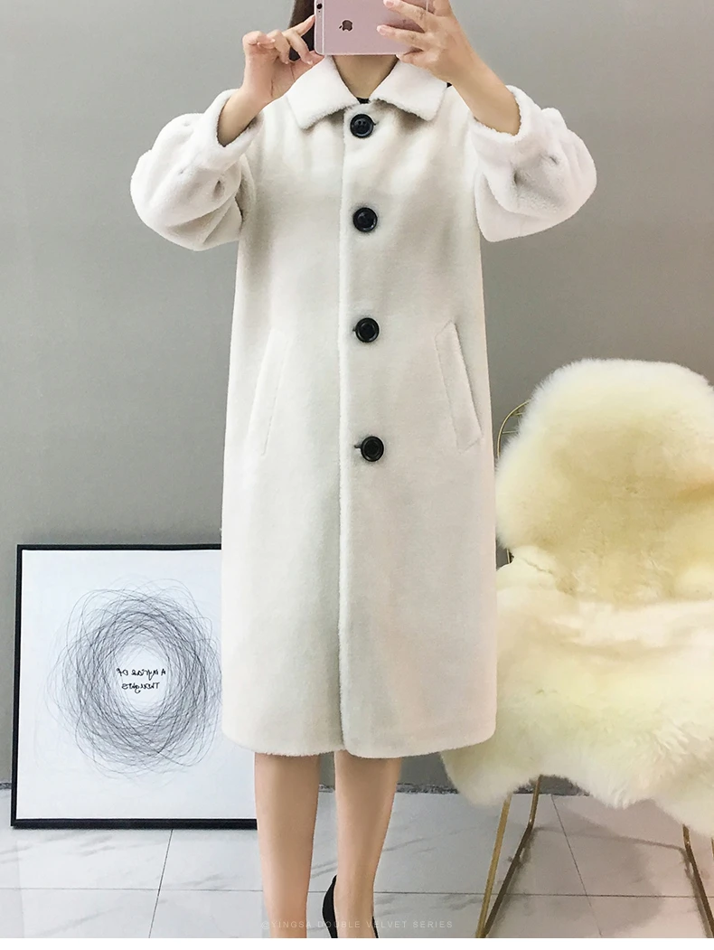 women's clothing winter outerwear coats new lambs wool fur coat particles 1023