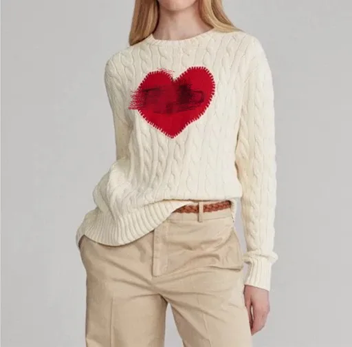 

CAMIA Letter Heart Embroidery Knitted Sweater Famous American brand Women Knitted Pullover Autumn Winter Knitwear Top