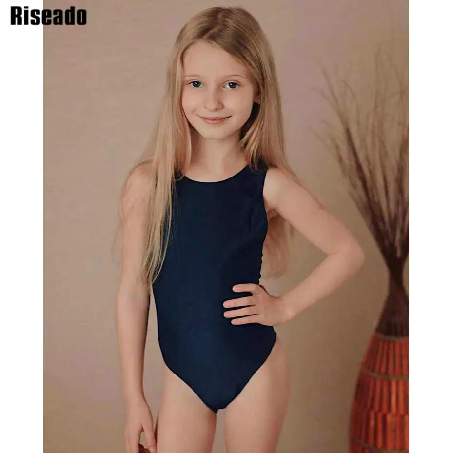 Riseado Одноцветный Купальник для девочек спортивный купальник конкурентный