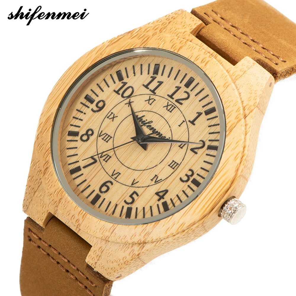 

shifenmei S5537 Men Watch Simple Pure Analog Clock Mans Genuine Leather Luxury Quartz wristwatch male Watches Relogio Masculino