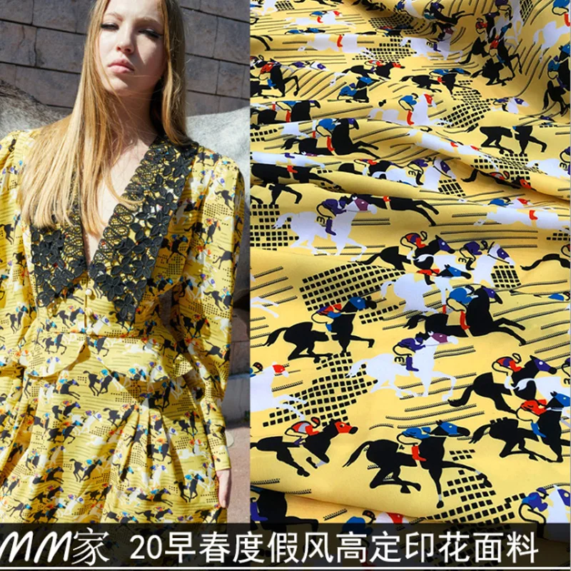 2 ярда/лот новая весенняя дизайнерская набивная тканевая одежда для верховой езды ручной работы DIY платье рубашка мягкая набивная кружевная ткань