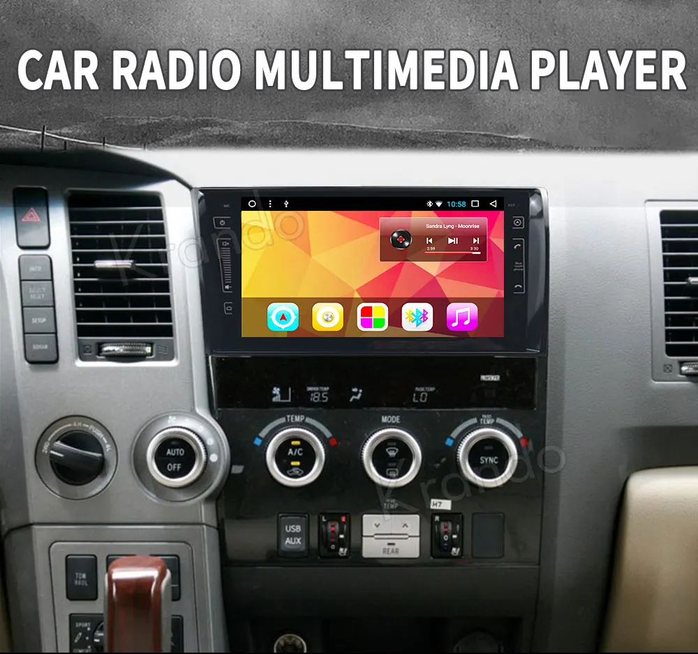 Flash Deal Krando Android 8.1 9" car radio player for Toyota Tundra or Sequoia 2007-2013 navigation gps multimedia system 0