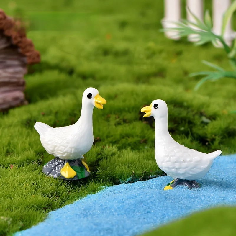 

2 шт., фигурки гусей статуэтки, миниатюры