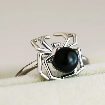 

Huitan Fashion Spider Rings Funny Birthday Gift For Girlfriend Cute Black Tummy Animal Midi Rings Factory Wholesale Lots&Bulk