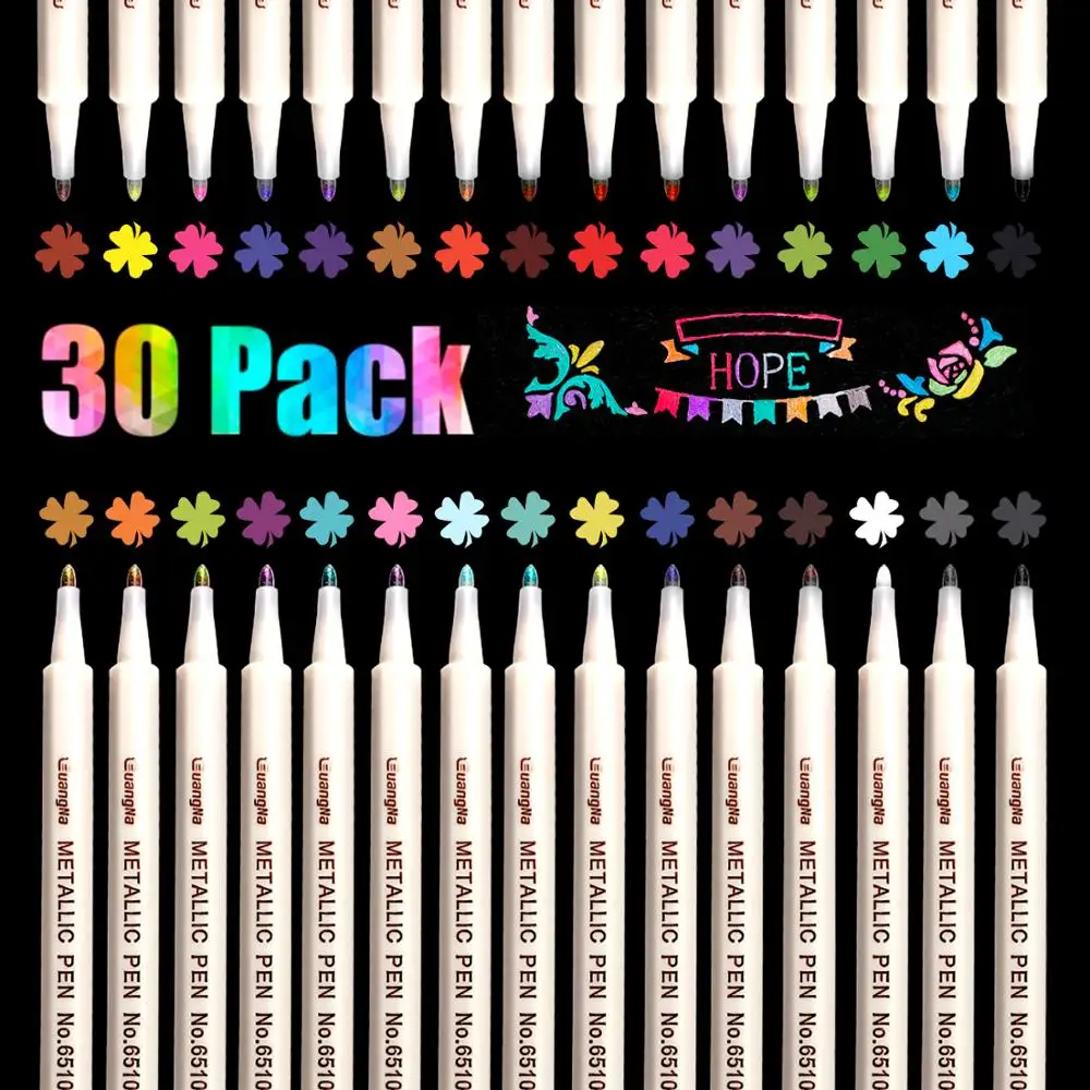 30 Colors Metallic Paint Marker Pens Set Acrylic Paint Marker Pen