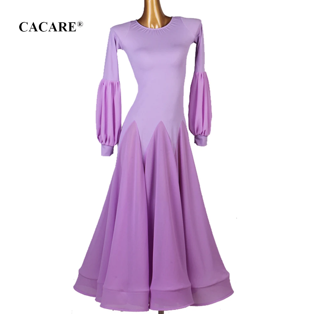 

CACARE Ballroom Dance Competition Dresses Waltz Dress Standard Dance Dresses Tango D0277 Backless Big Hem