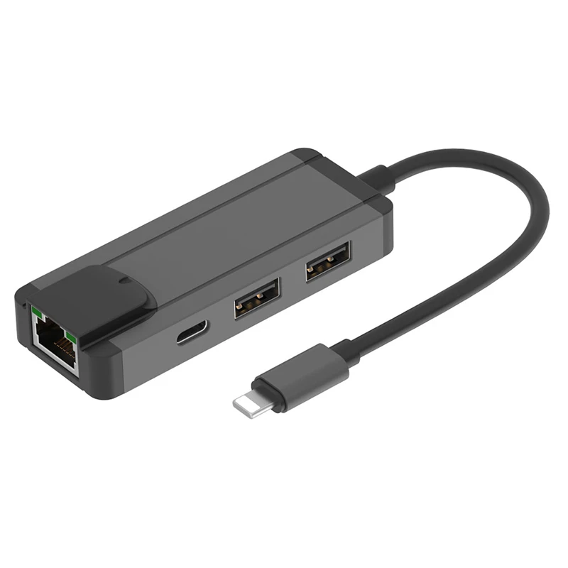 Lightning to RJ45 LAN Wired Gigabit Ethernet 3 in 1 Network Adapter for iPhone iPad Compatiable with USB Camera Adapter//SD Card Reader//USB OTG Adapter High-Speed Transfer 1000Mbps