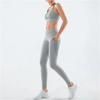 

New Women's Tracksuits Yoga Set Running Sports Fitness Back Bra Firming Hips Nine Pants Pants Two-piece Set